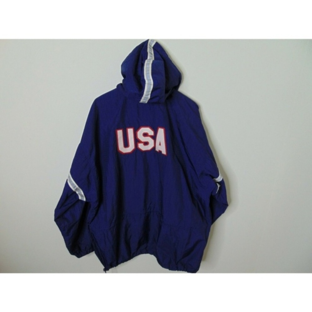 VTG 90s Speedo L Windbreaker Jacket Blue Pullover - Picture 5 of 6